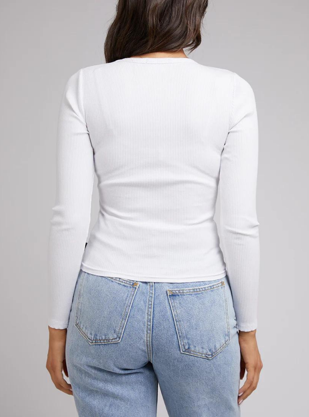 Eve Rib Baby Long Sleeve Tee - White