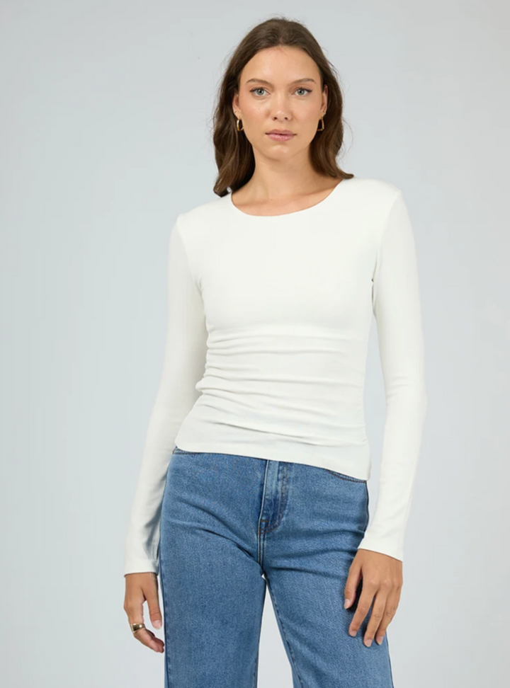 Kylie Long Sleeve Top - Vintage White