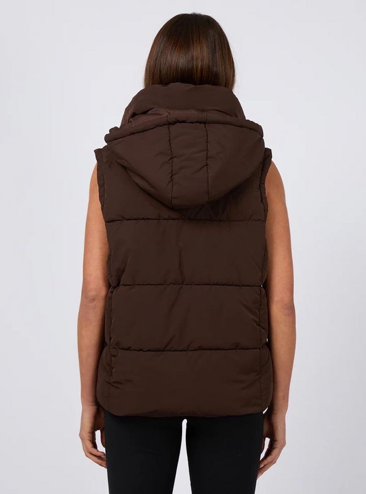 Remi Luxe Puffer Vest - Brown