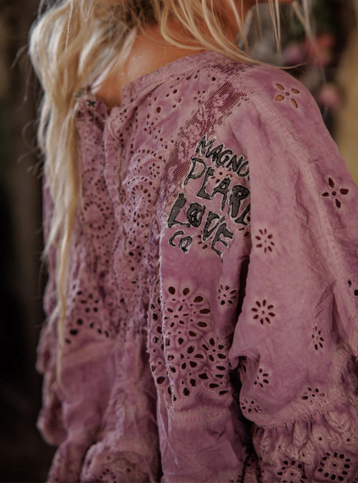 Magnolia Pearl Eyelet Rosemary Blouse 2215 - Purple Boba