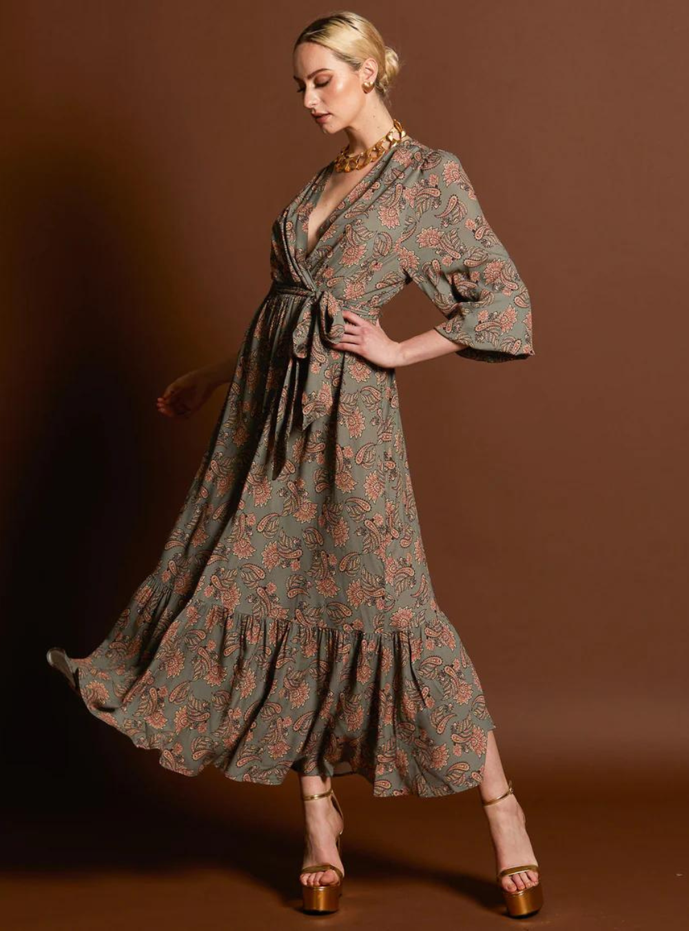 Everywhere Boho Tiered Maxi Dress - Vintage Paisley