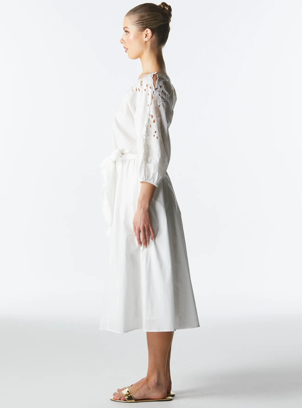 Lily Pond Embroidered Dress - Ivory