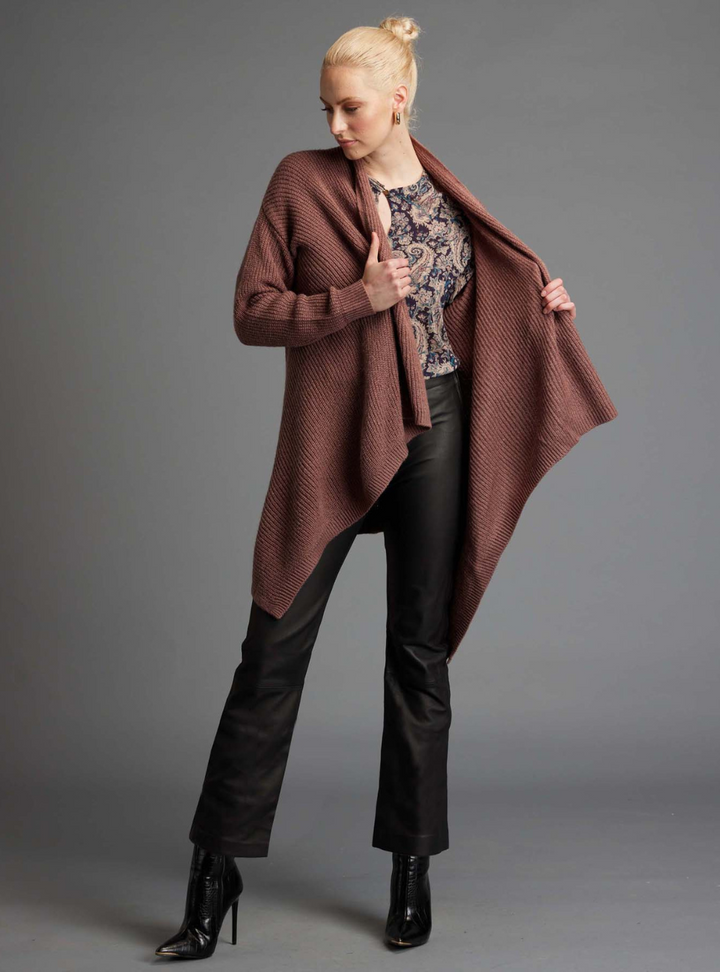 Someday Waterfall Knit Cardi Rose Taupe