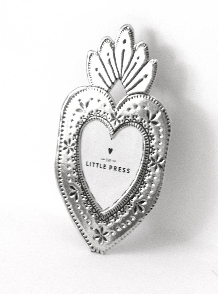Mini Heart Frame - Silver Foil