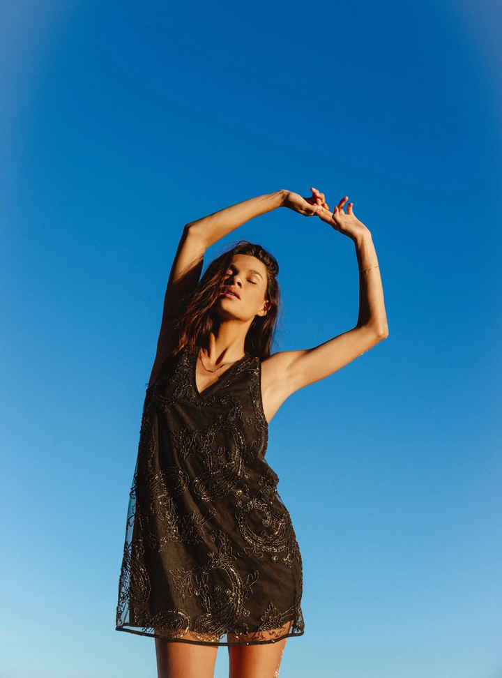 Fiona Mini Dress - Smoky Quartz