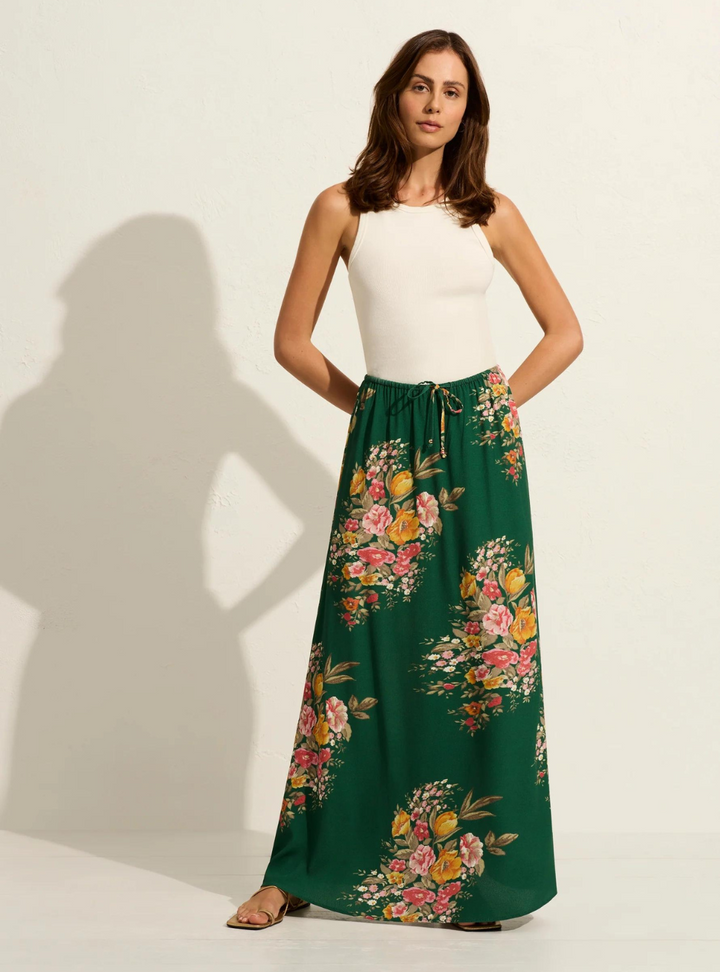 Flavia Maxi Skirt - Emerald Green