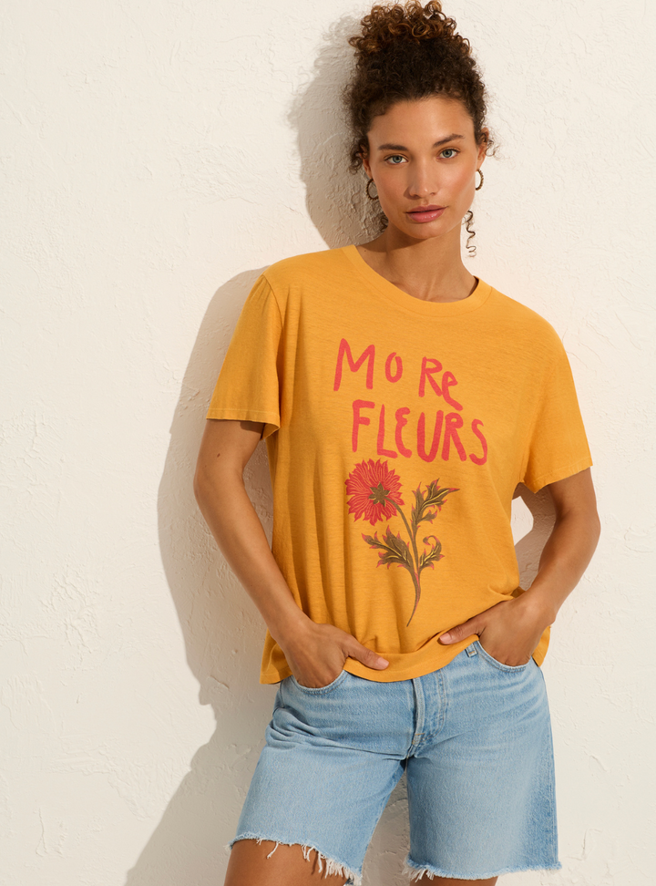 Fleurs Classic Tee - Mango