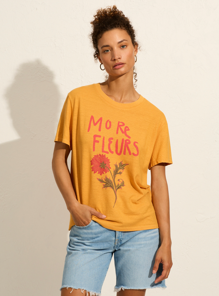 Fleurs Classic Tee - Mango