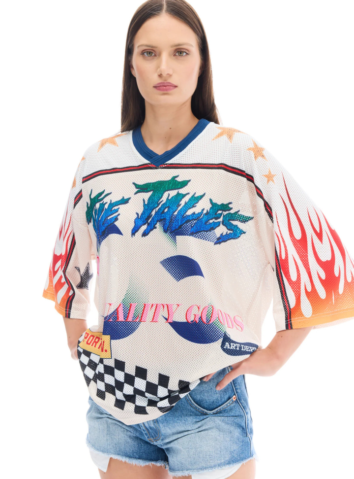 05 Racer Football Jersey - Off White