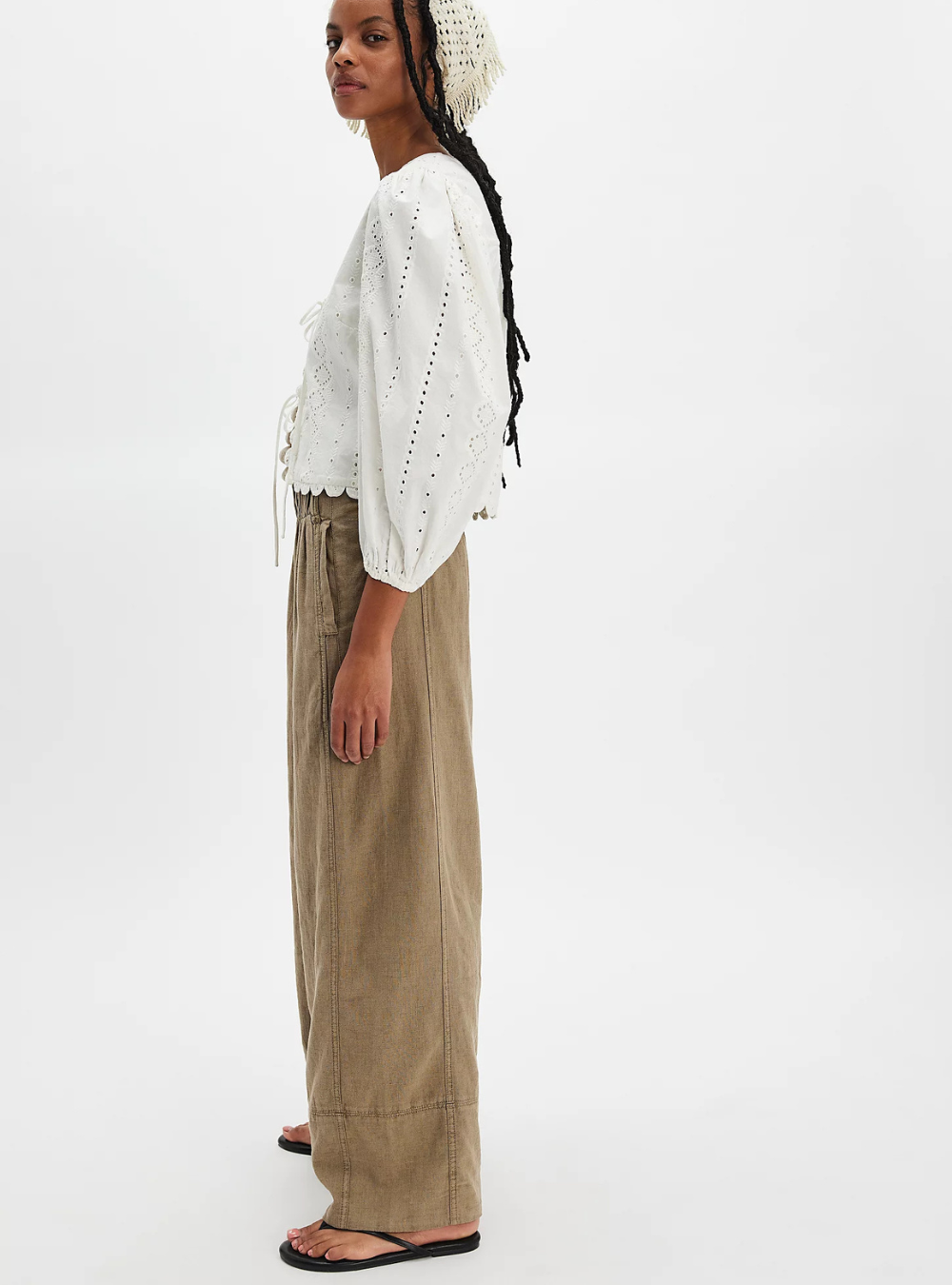 Day's End Linen Pull-On Pants - Caiman