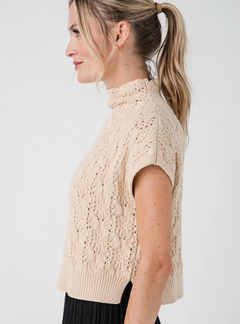 Vickie Mock Neck Sweater - Macadamia