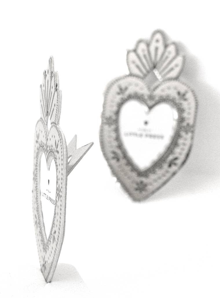 Mini Heart Frame - Silver Foil