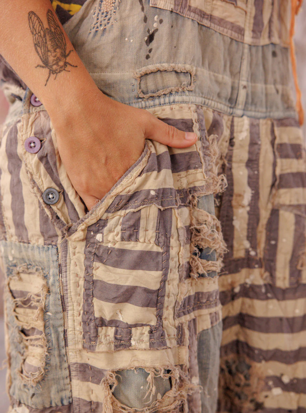 Patchwork Frankie Overalls 162 - Luna Stripe | PRE-ORDER