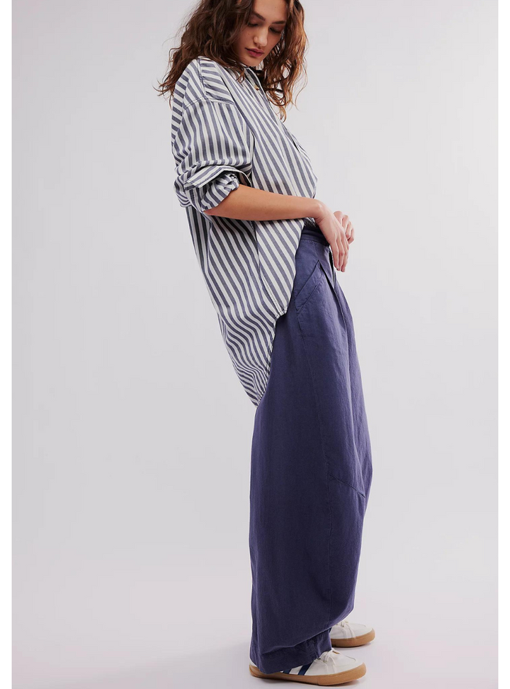 Tegan Washed Barrel Trousers - Midnight Rain