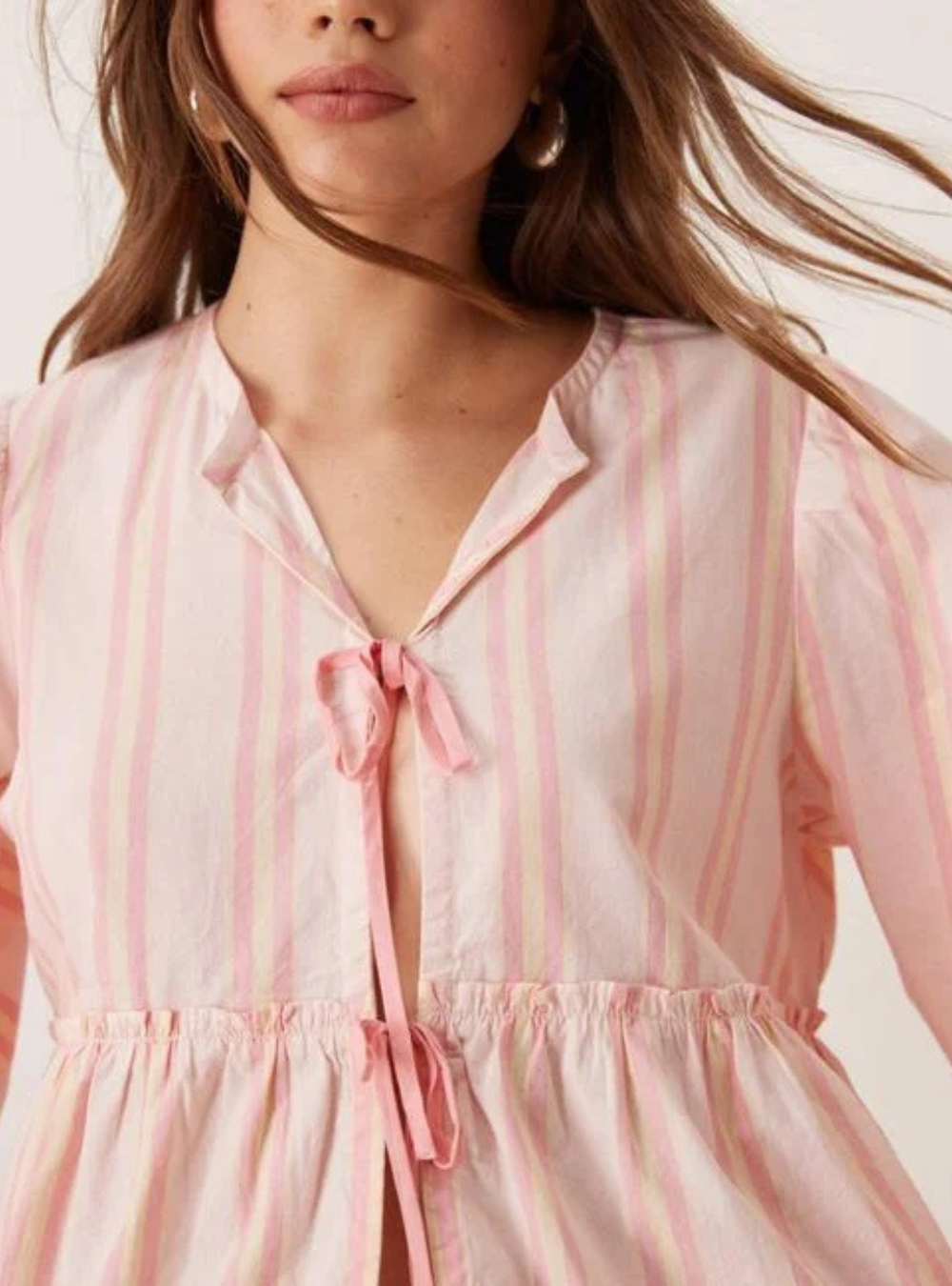 Brunch Babe Blouse - Pink & Yellow Combo