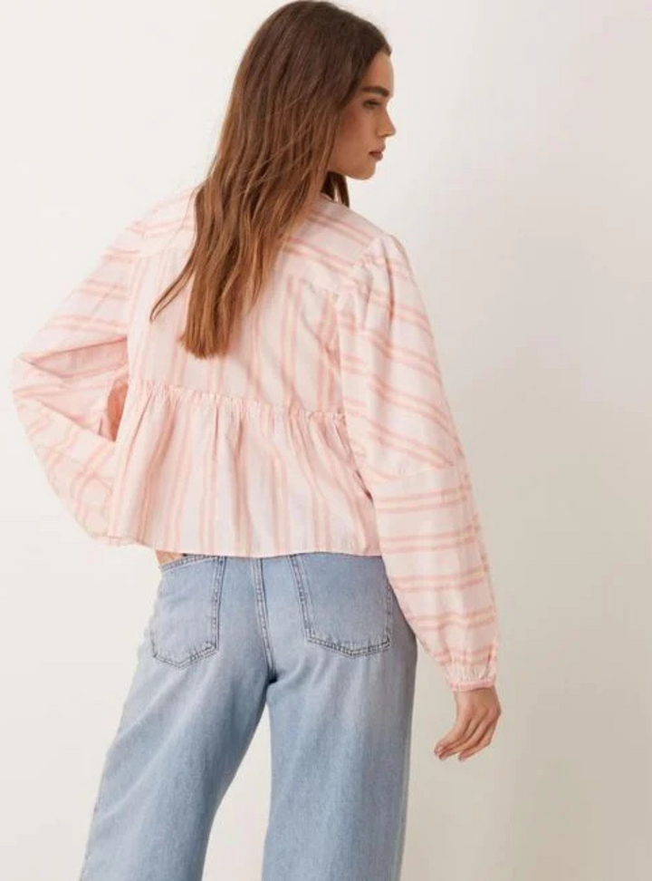 Brunch Babe Blouse - Pink & Yellow Combo