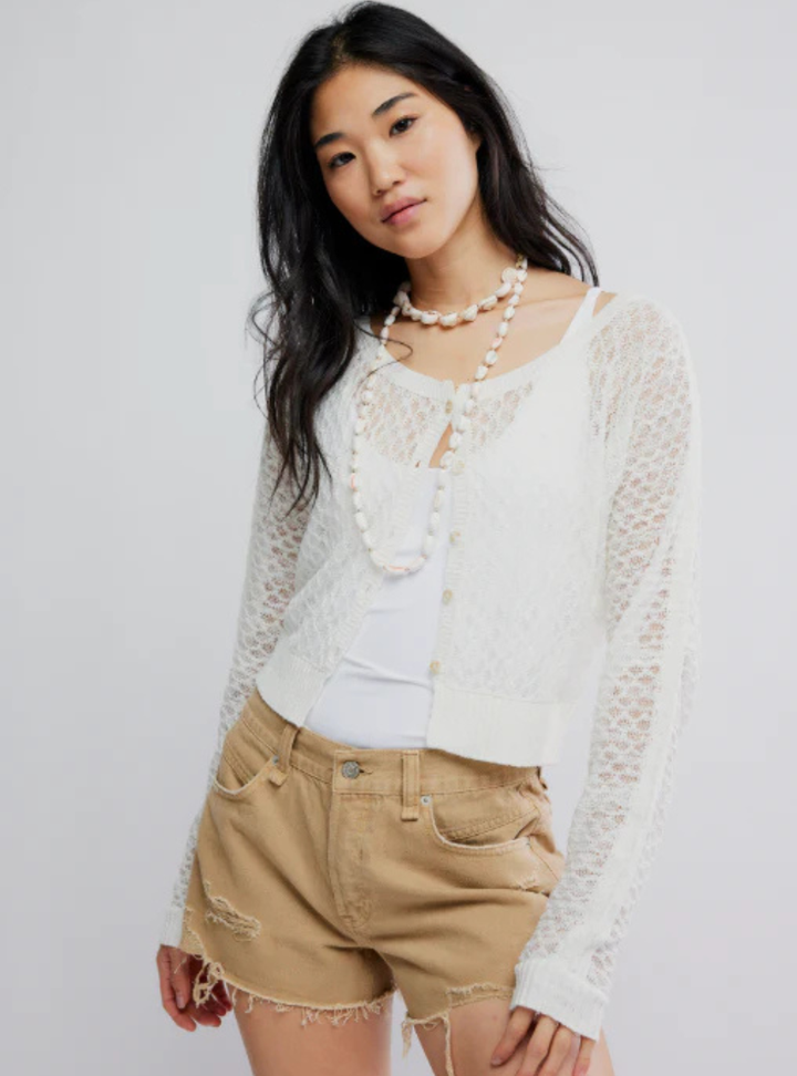 Maris Fine Gauge Cardi - Clean Ivory