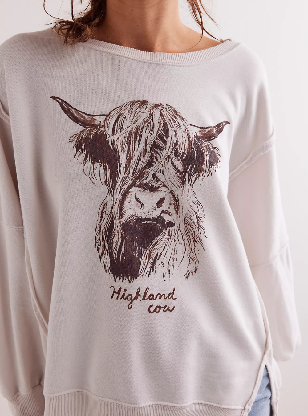 Graphic Camden Pullover - Highland Cow Combo
