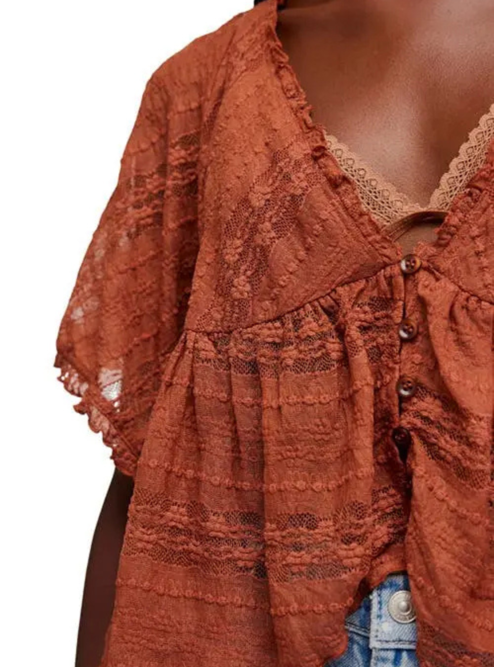 In Your Dreams Lace Top - Toasted Cocoa
