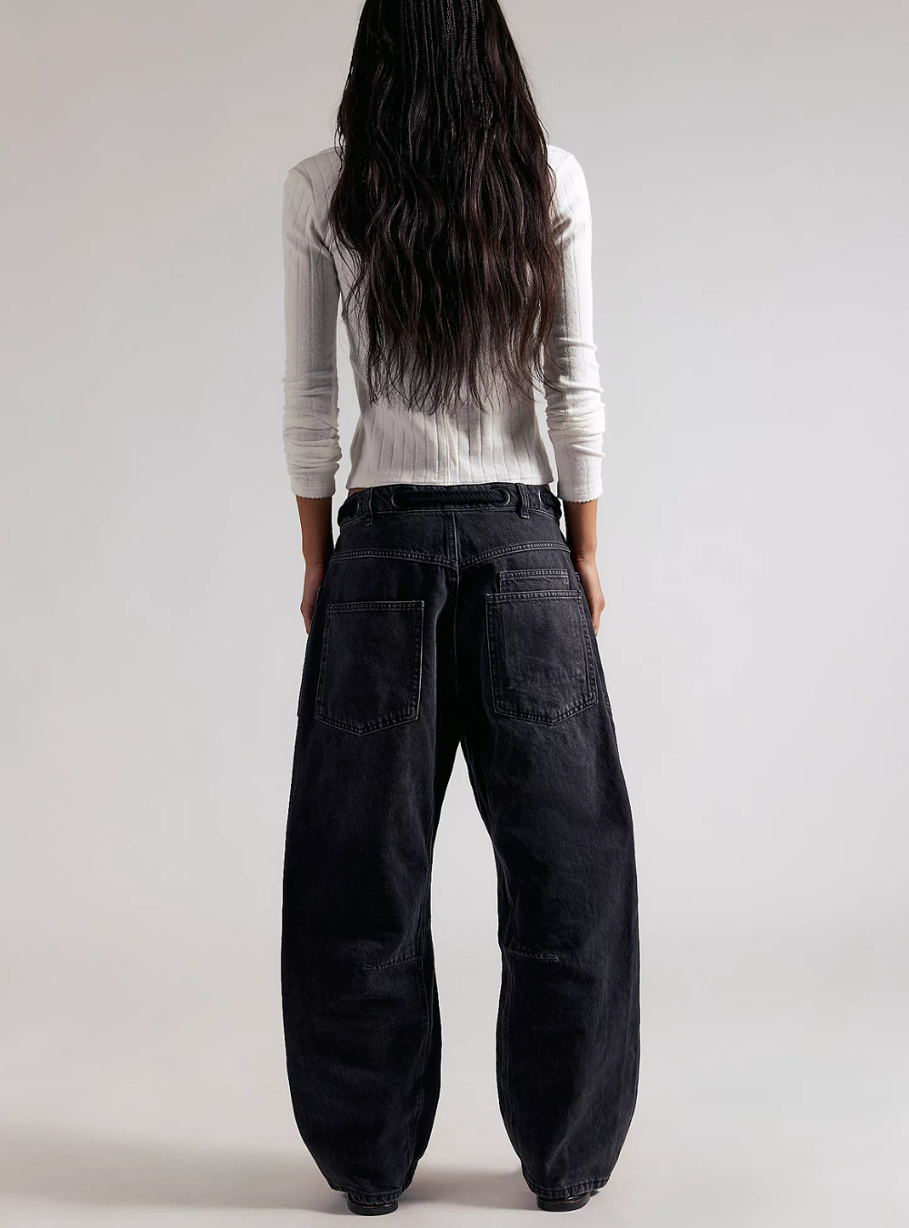 Moxie Pull-On Barrel Jeans - Night Hawk