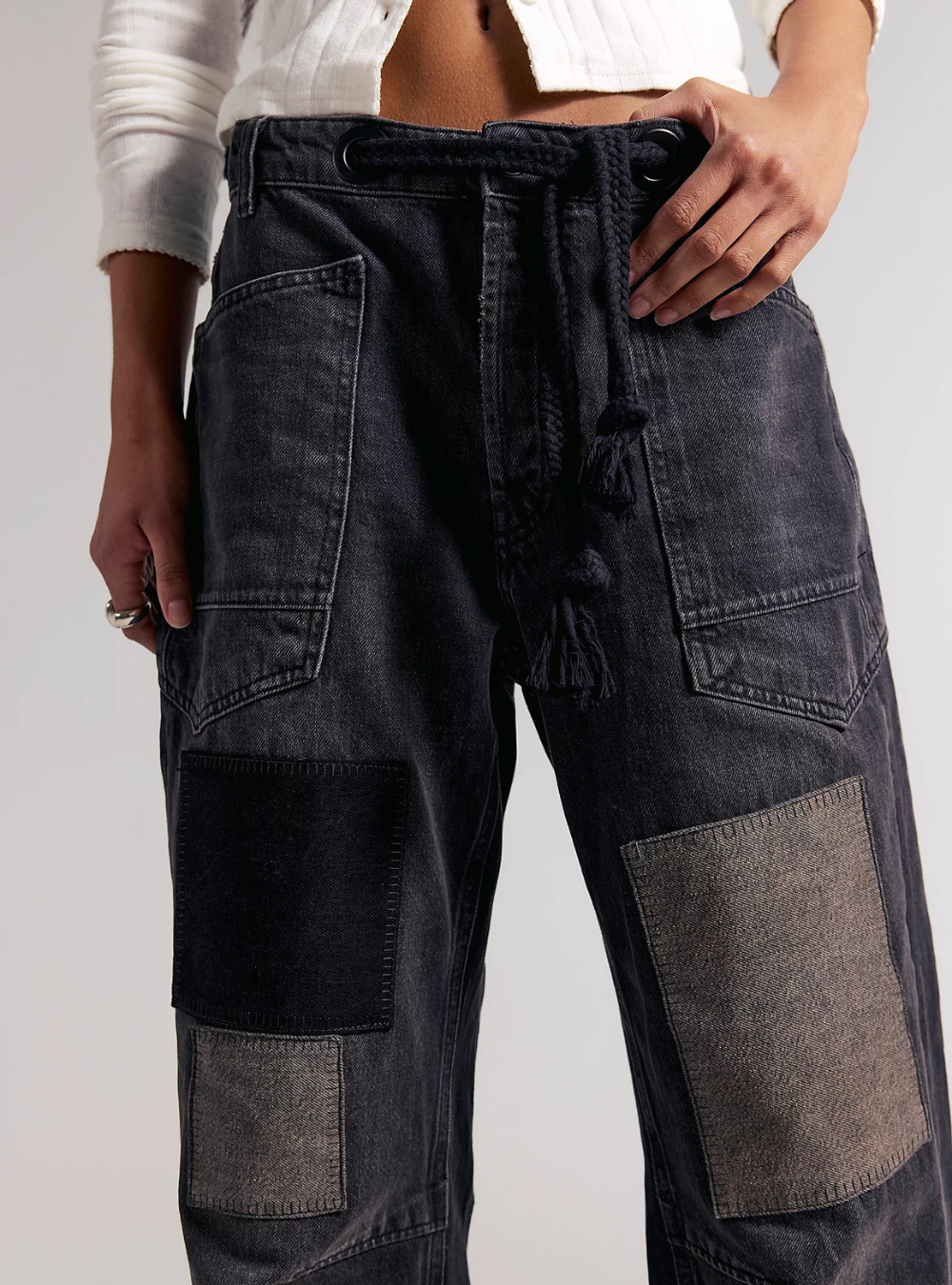 Moxie Pull-On Barrel Jeans - Night Hawk
