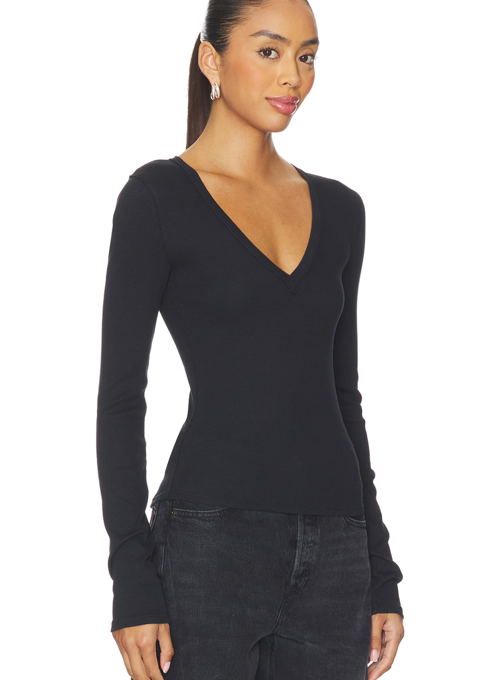 Neria Long Sleeve Top - Black