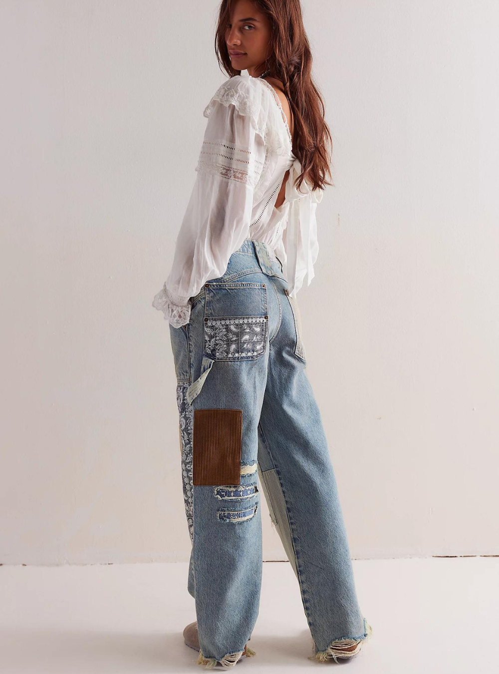 Popular Demand Patched Jeans - Mercury