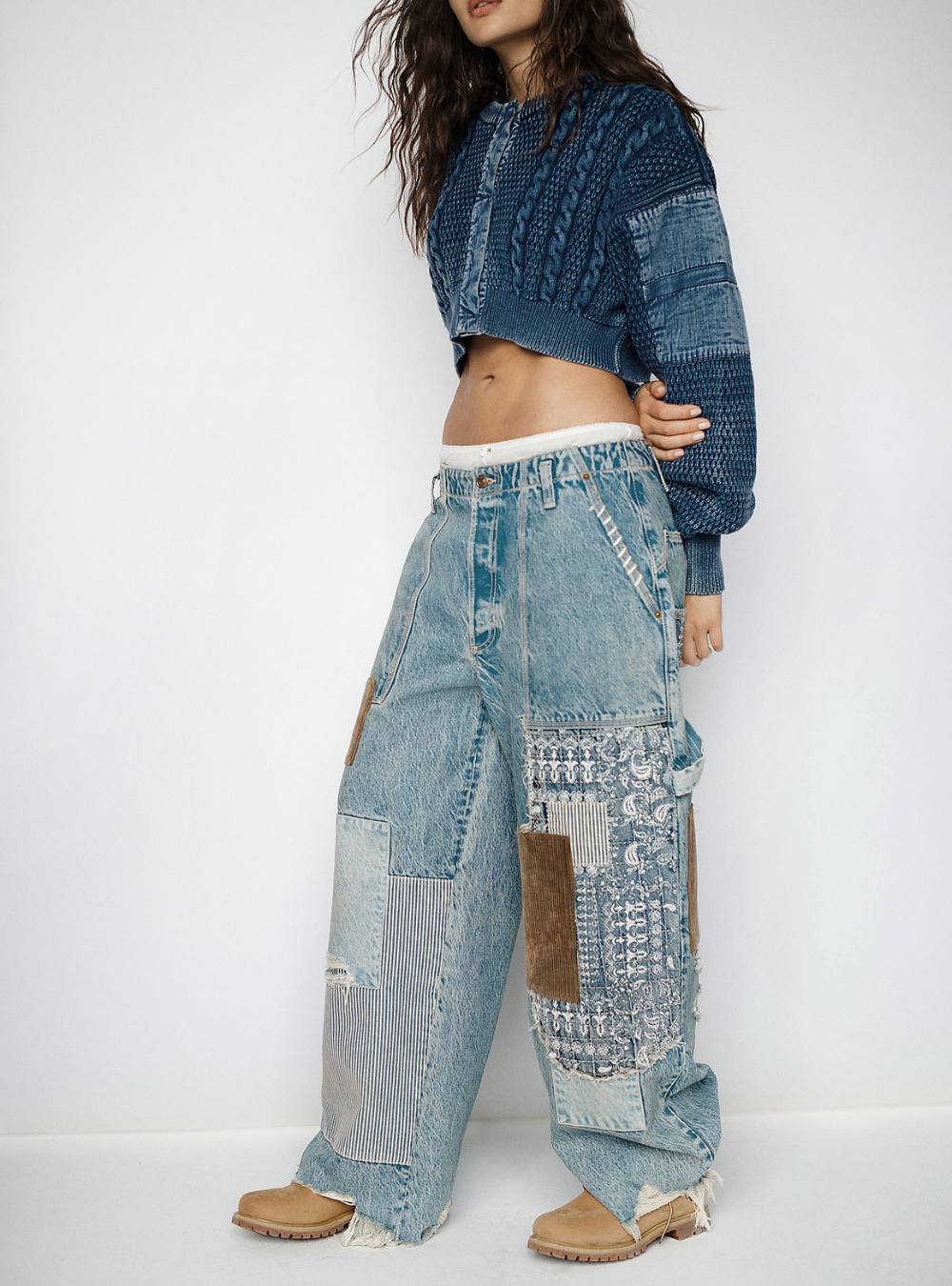 Popular Demand Patched Jeans - Mercury