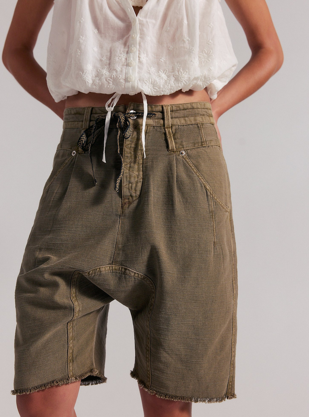 Sage Harem Short - Dusted Cocoa