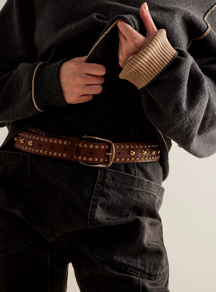 Sola Stud Belt - Cognac