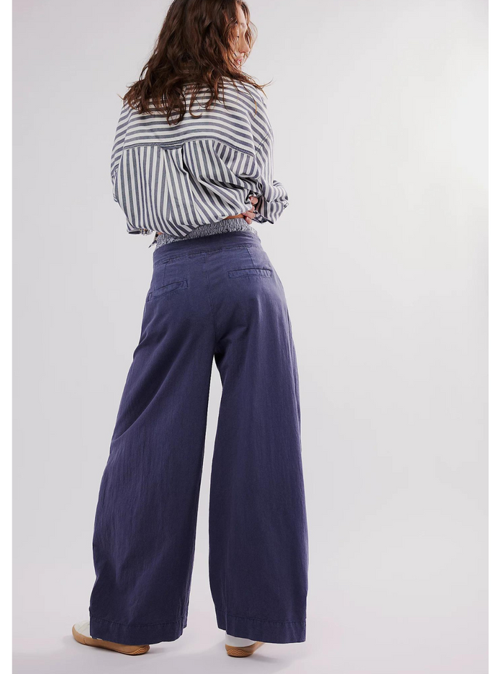 Tegan Washed Barrel Trousers - Midnight Rain