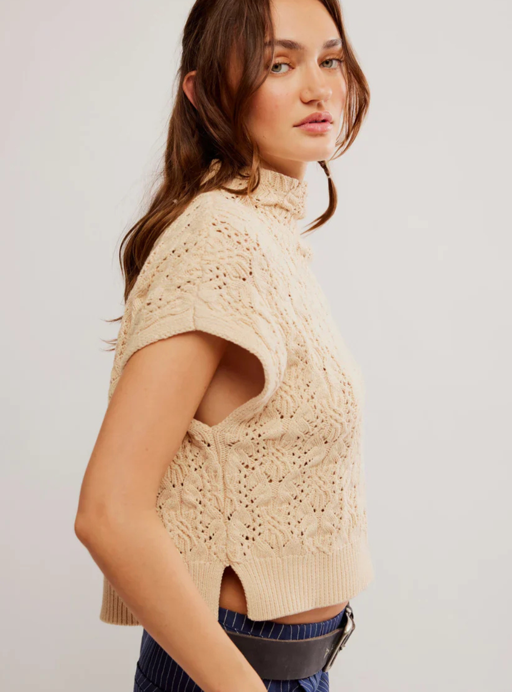 Vickie Mock Neck Sweater - Macadamia