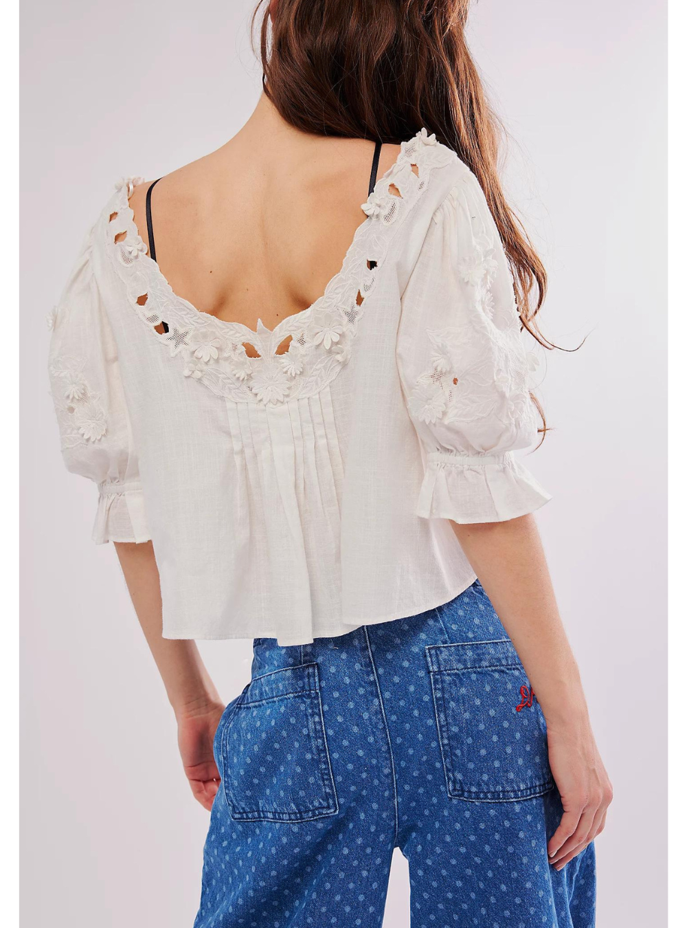 Sophie Embroidered Top - Optic White