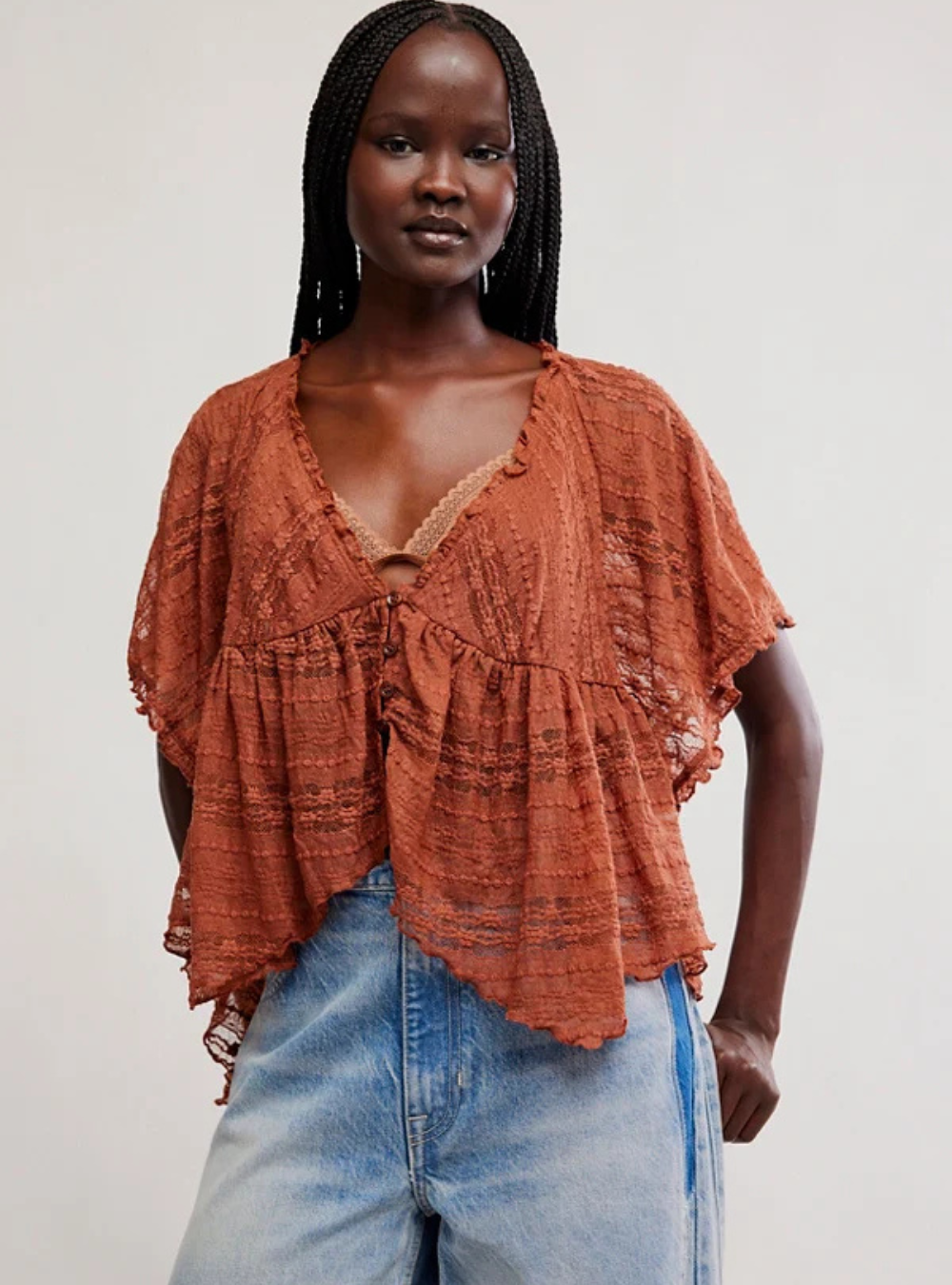 In Your Dreams Lace Top - Toasted Cocoa