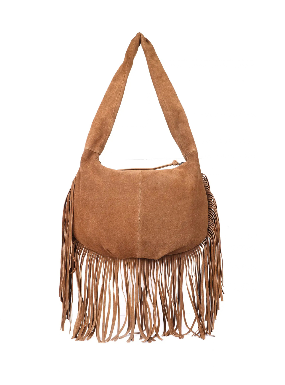 Alexis Suede Fringe Bag - Mocha