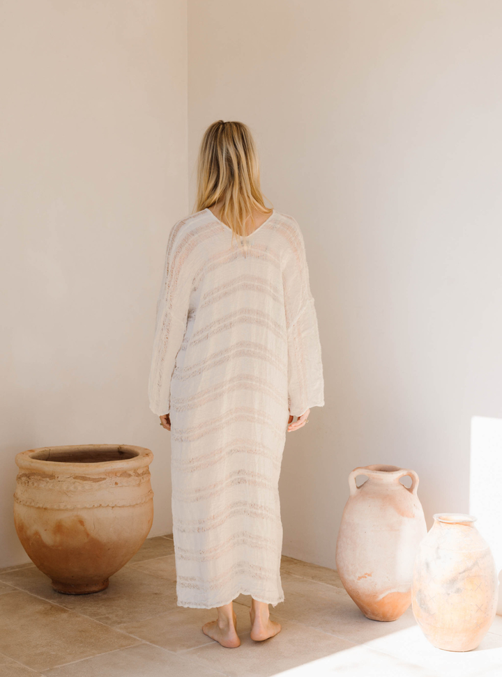 Positano U Maxi - Raw Stripe Bianco