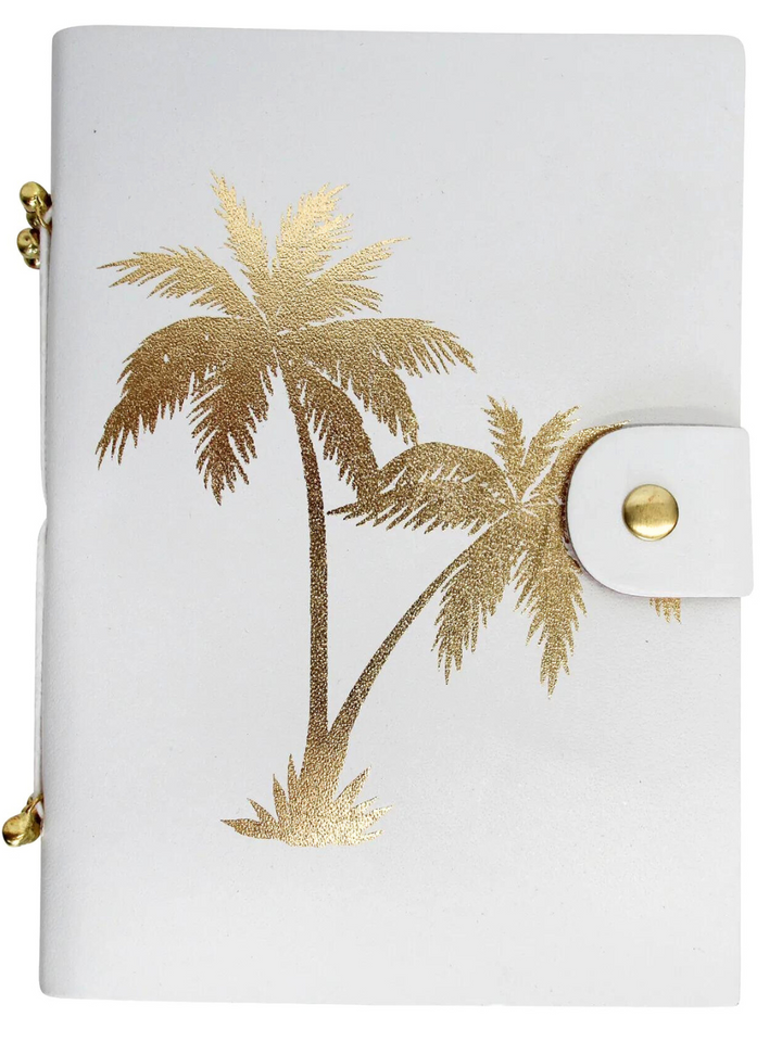 Leather Notebook - Gold Palm