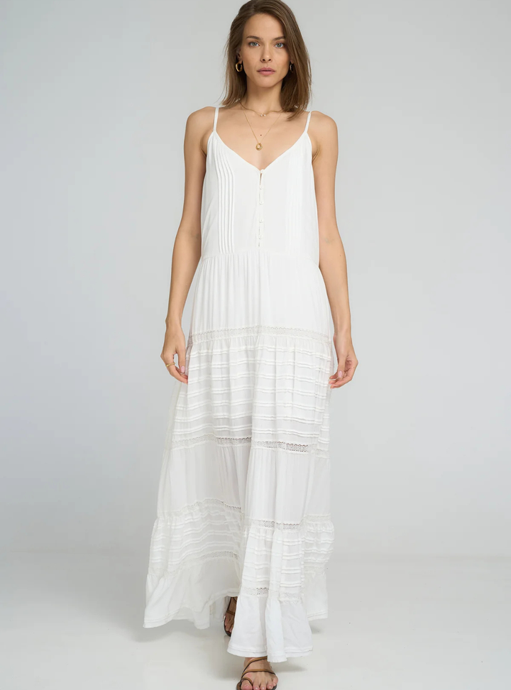 Golden Meadow Dress - White