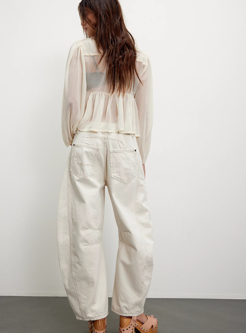 Good Luck Mid Rise Barrel Jeans - Milk