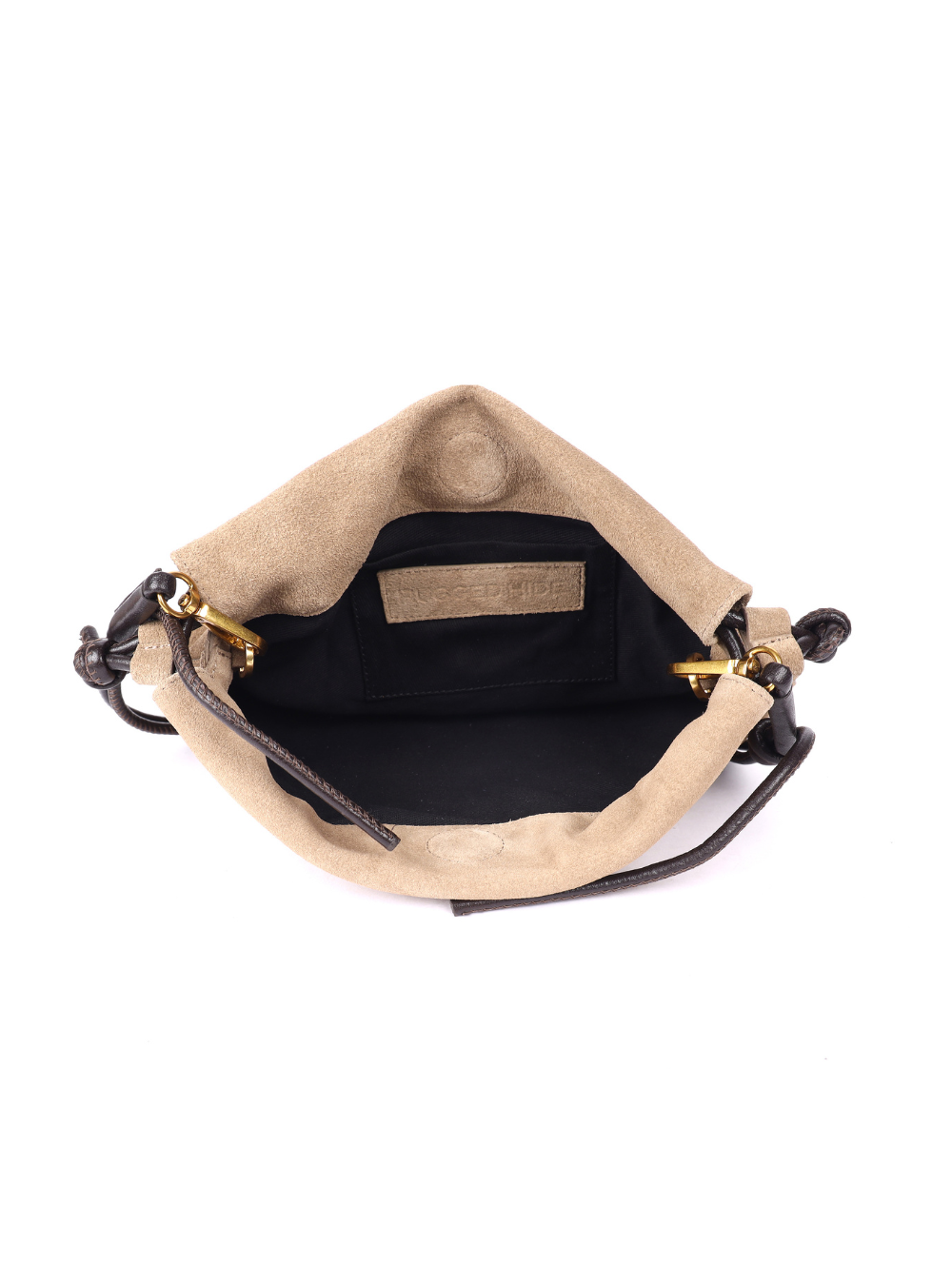 Gracie Suede Drawstring Bag - Taupe