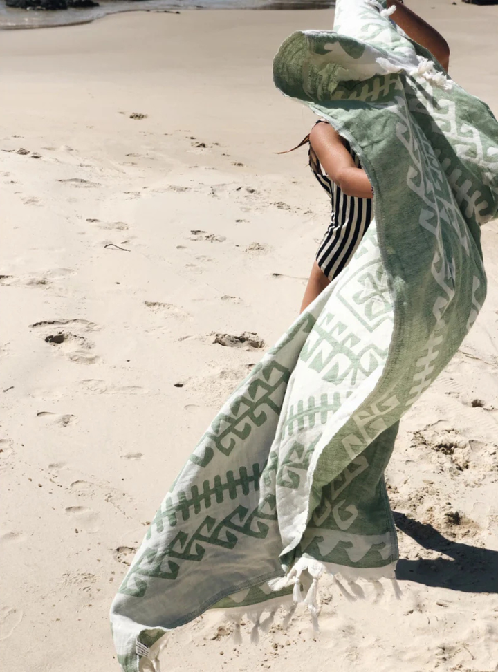 Aztec Turkish Towel - Green