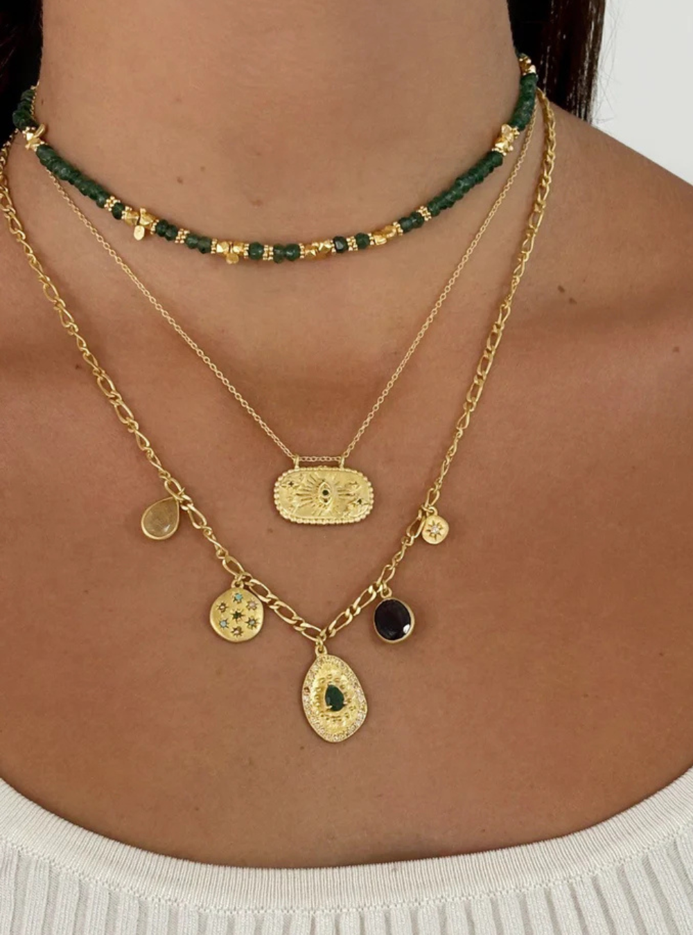 Berber Necklace - Green Zircon