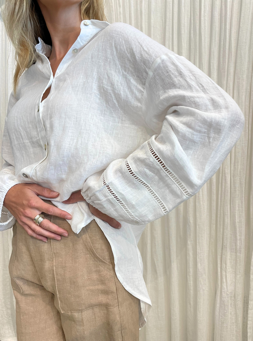 Girlfriend Linen Shirt - White