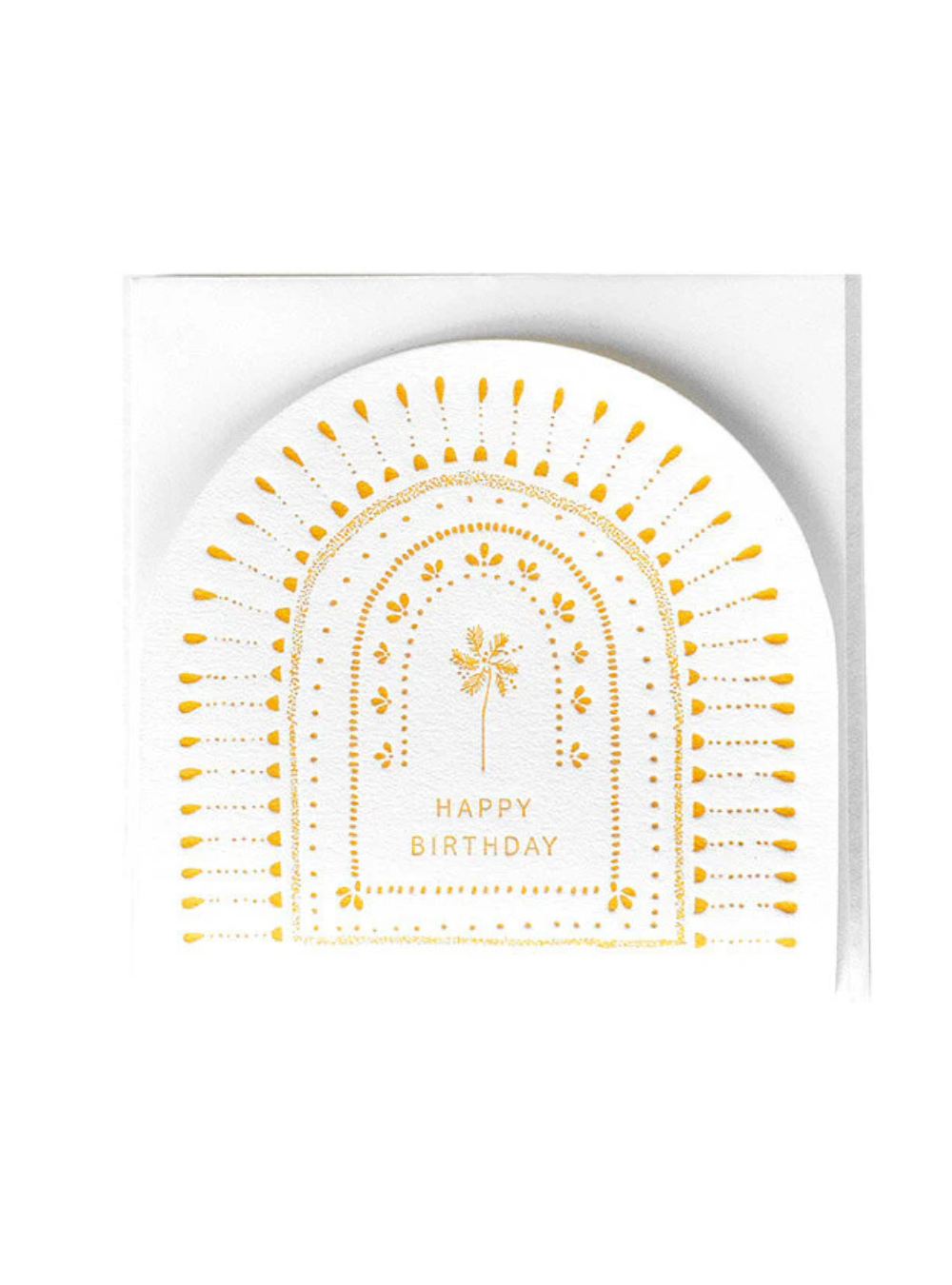 Happy Birthday Palm Tree Greeting Card - Orange