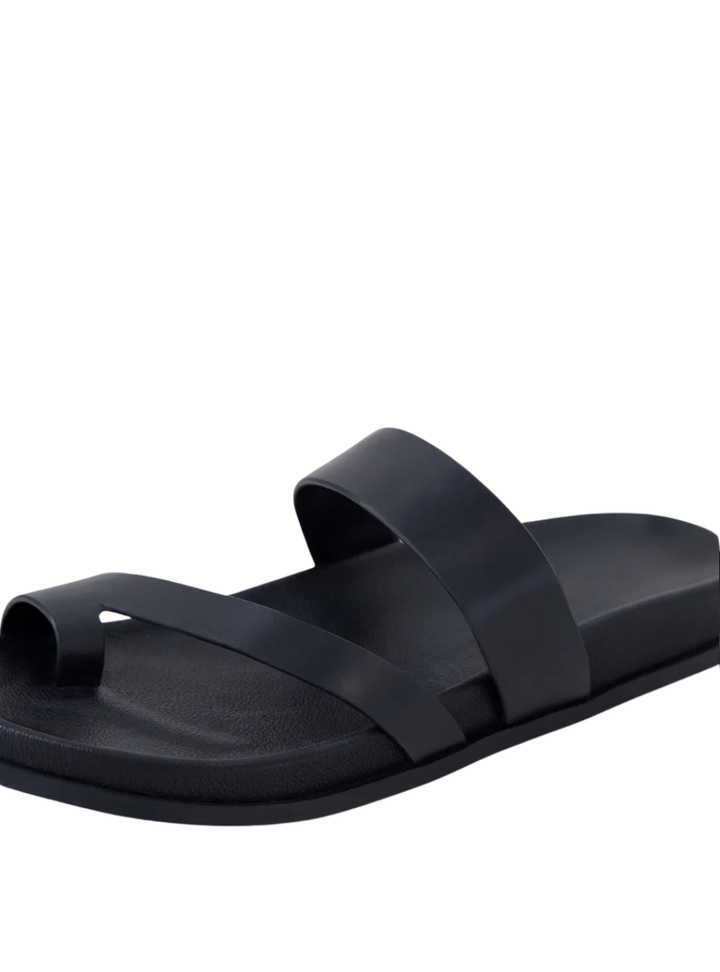 Haulen Leather Sandals - Black