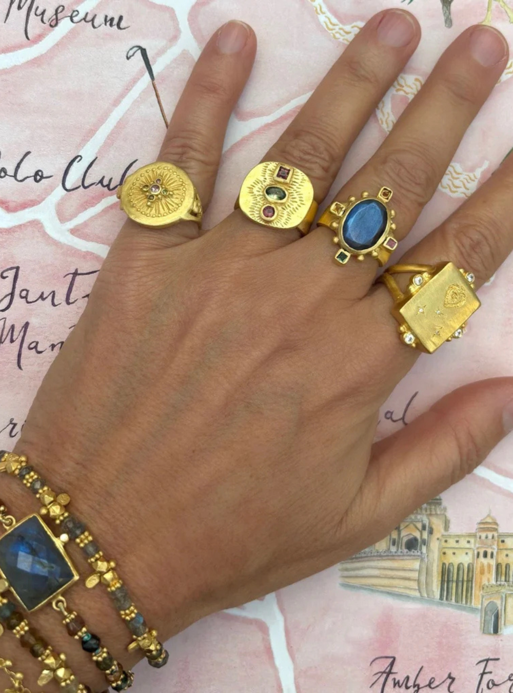 Haveli Ring - Multi Tourmaline