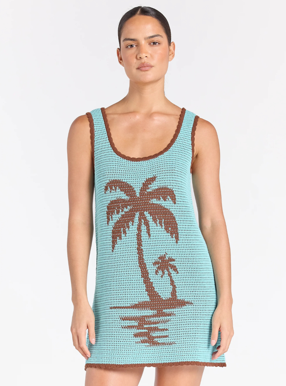 Palm Beach U Crochet Knit Dress - Blue Hawaii