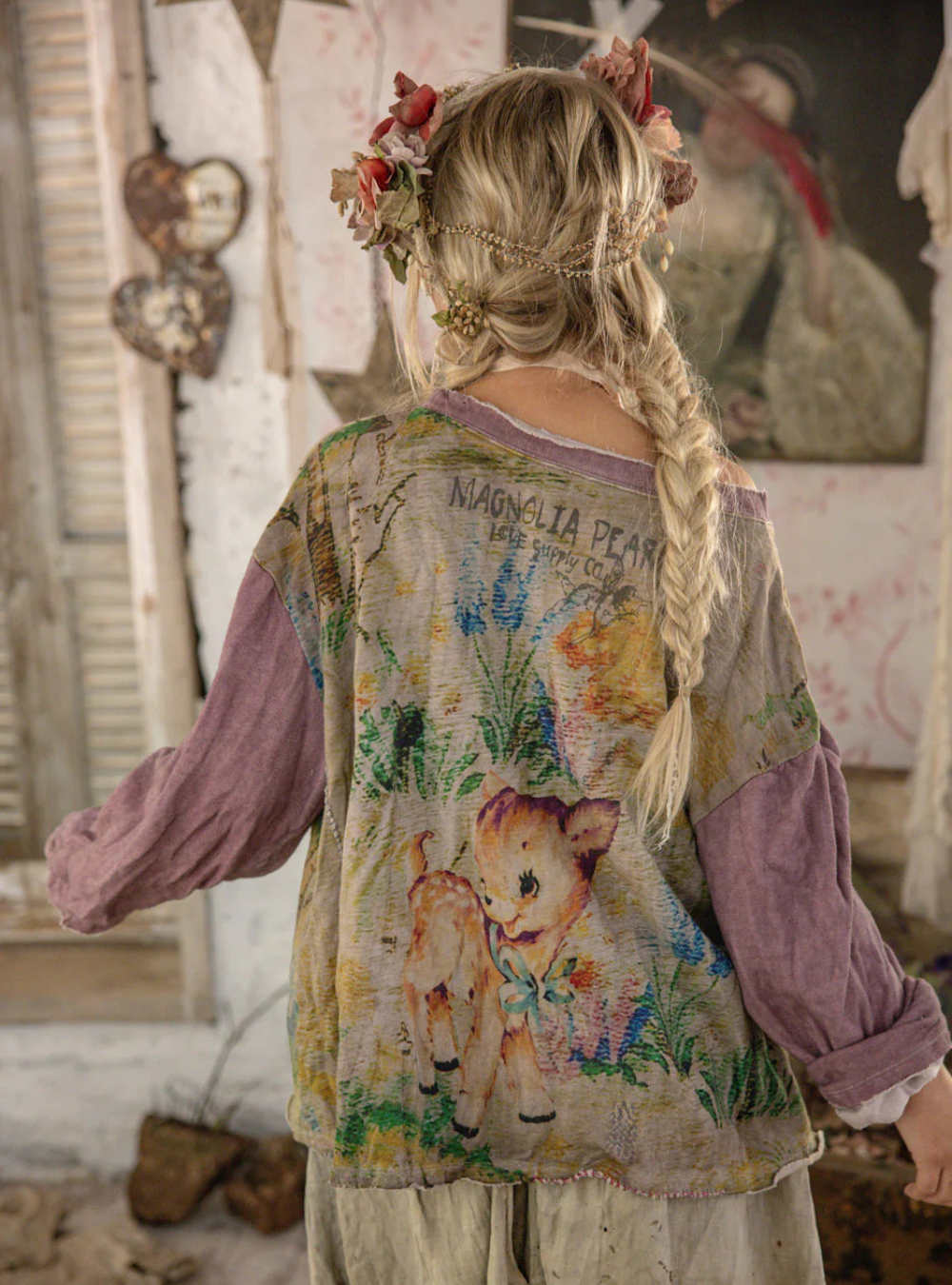 Magnolia Pearl Dama Dama Hermosa Sweatshirt 2258 - Purple Boba