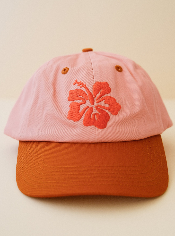 Hibiscus Embroidered Cap