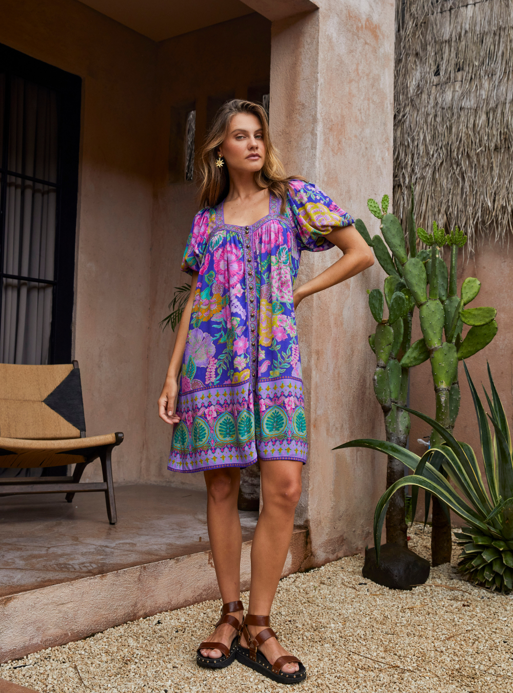 Savannah Mini Dress - Hibiscus